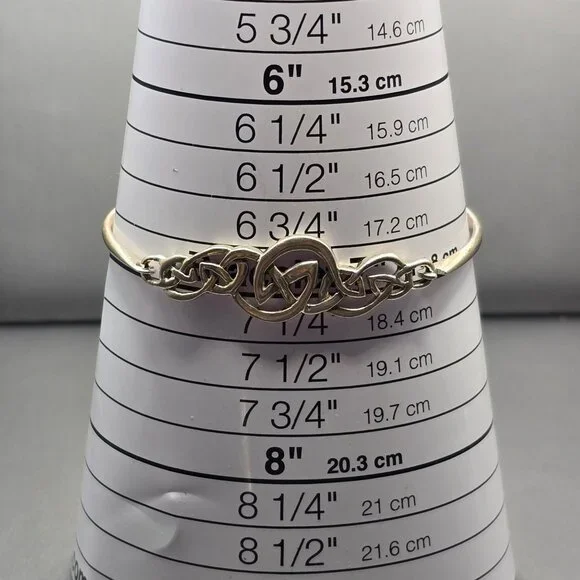 VTG Sterling Silver 925 Celtic Knot Bracelet 7" Hinged Design 10.33g - Picture 8 of 11